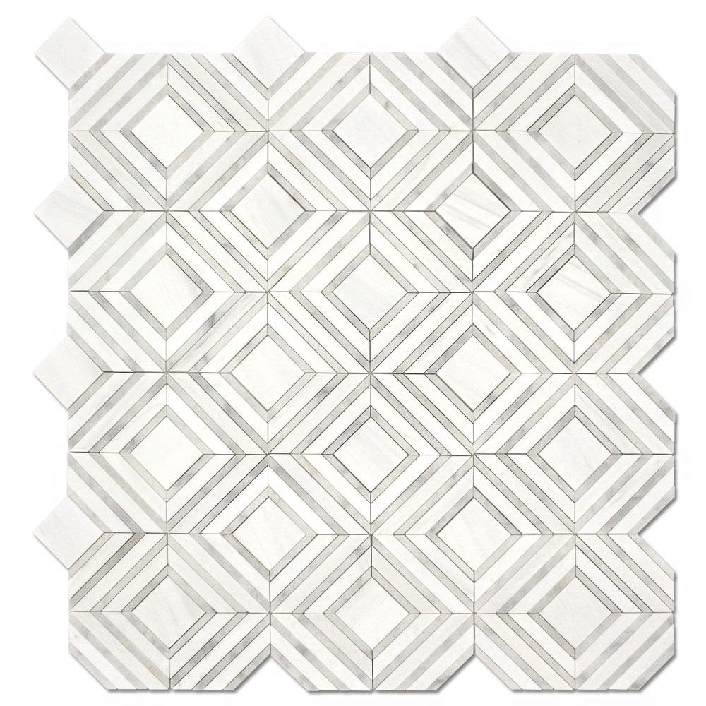 Maze Mosaic Bianco Venato DolomiteMaze – Dolomite with Milas White