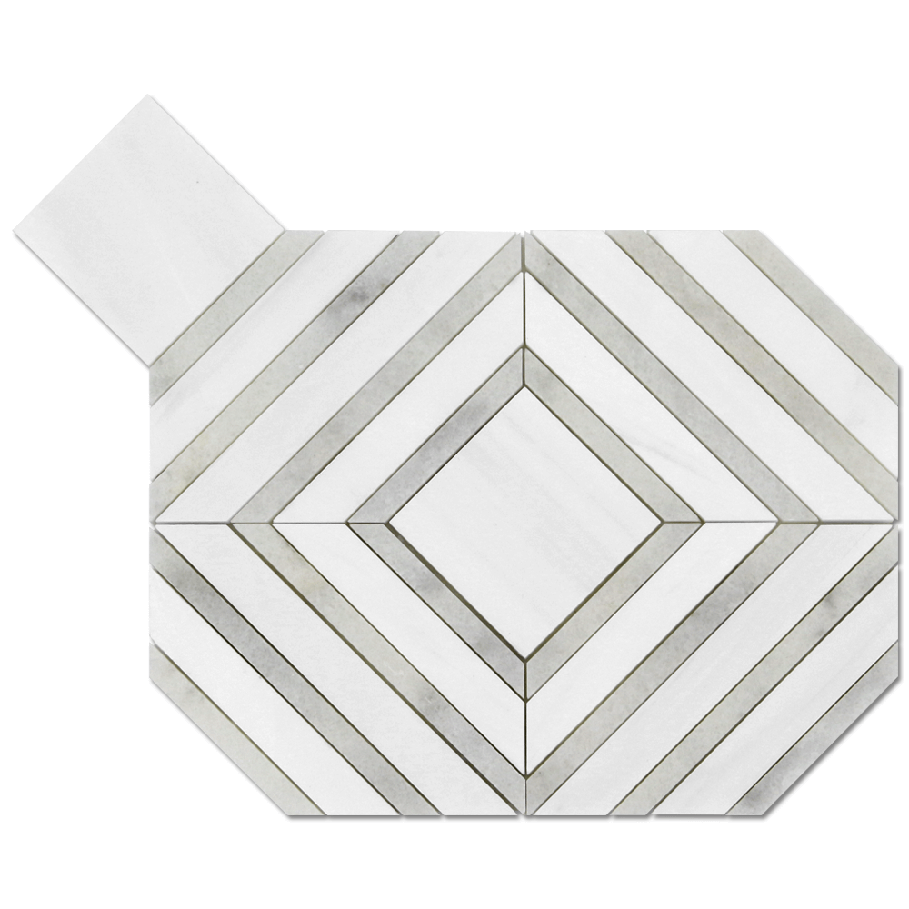 Maze Mosaic Bianco Venato DolomiteMaze – Dolomite with Milas White