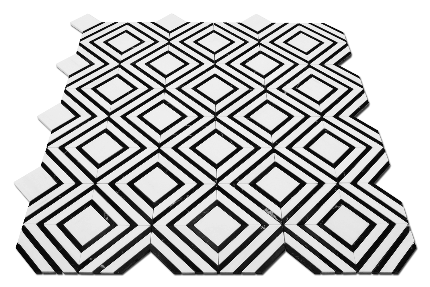 Maze Mosaic – Dolomite with Taurus Black