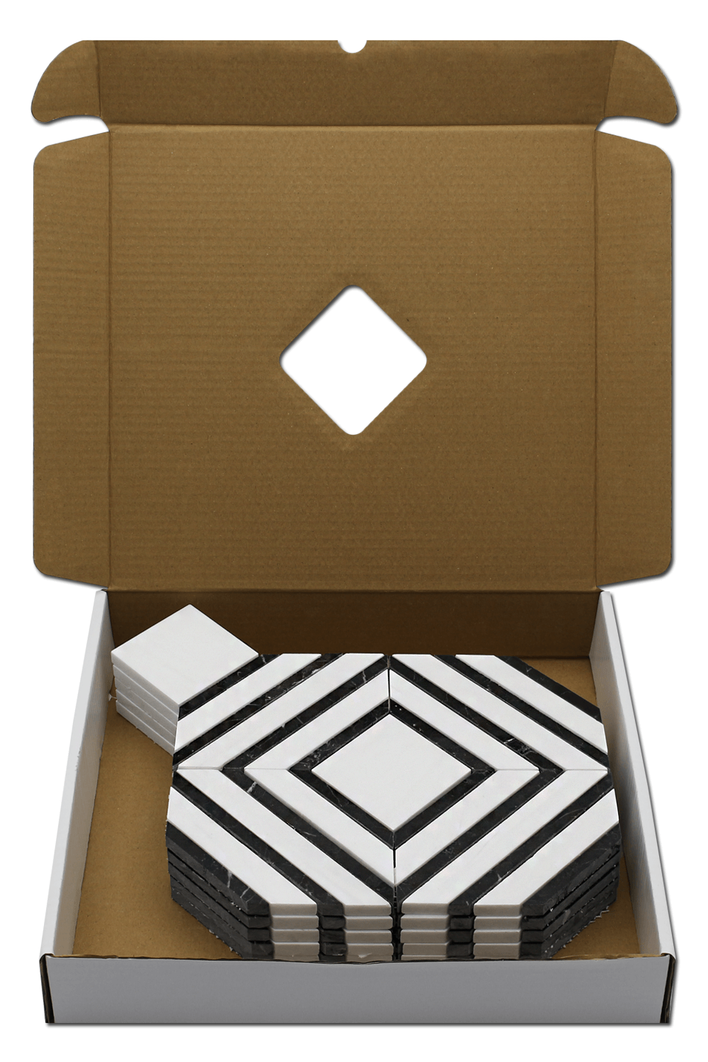 Bianco Venato Dolomite Maze – Dolomite with Taurus Black