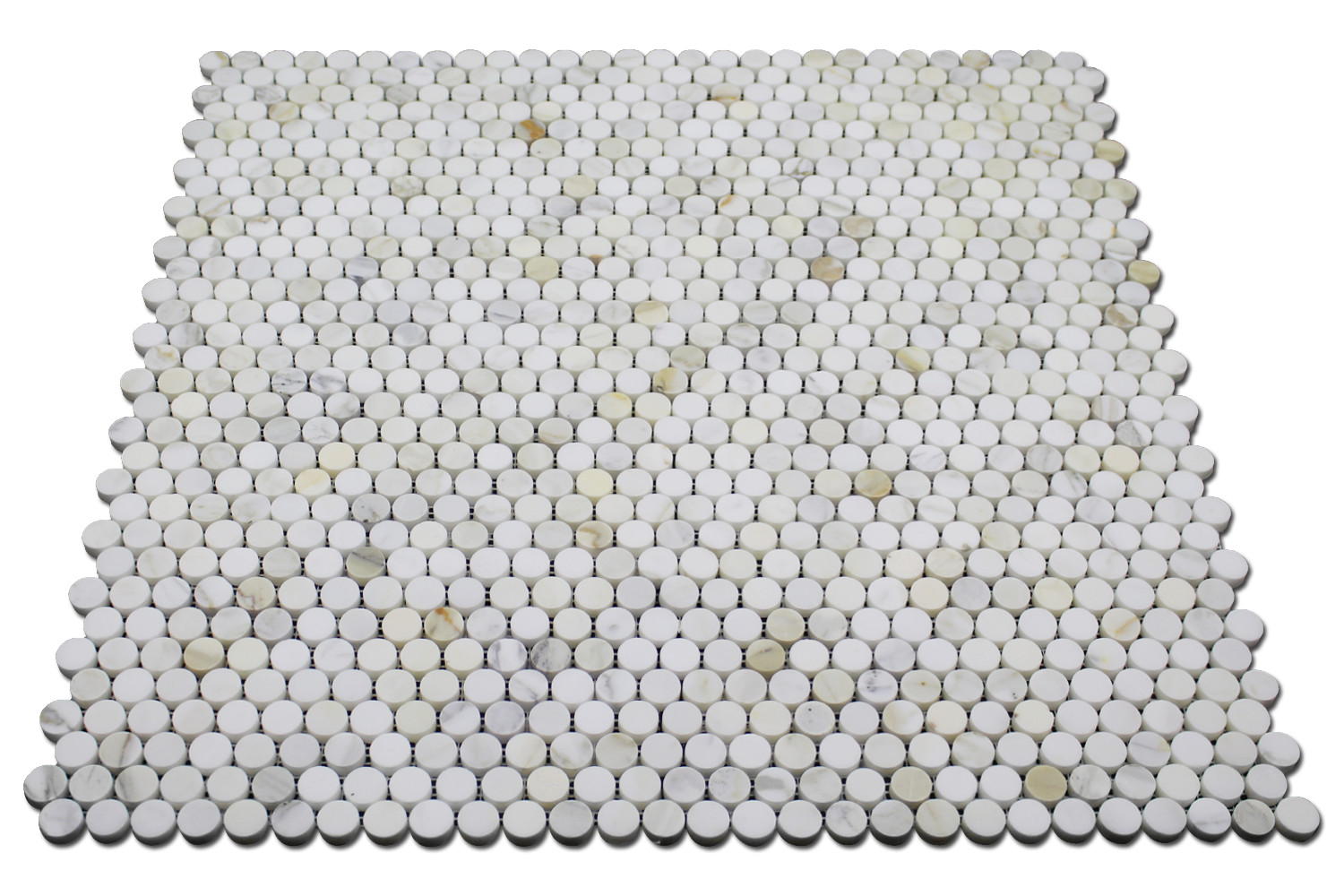 Penny Round Mosaic Calacatta Gold Honed Mosaic Tiles