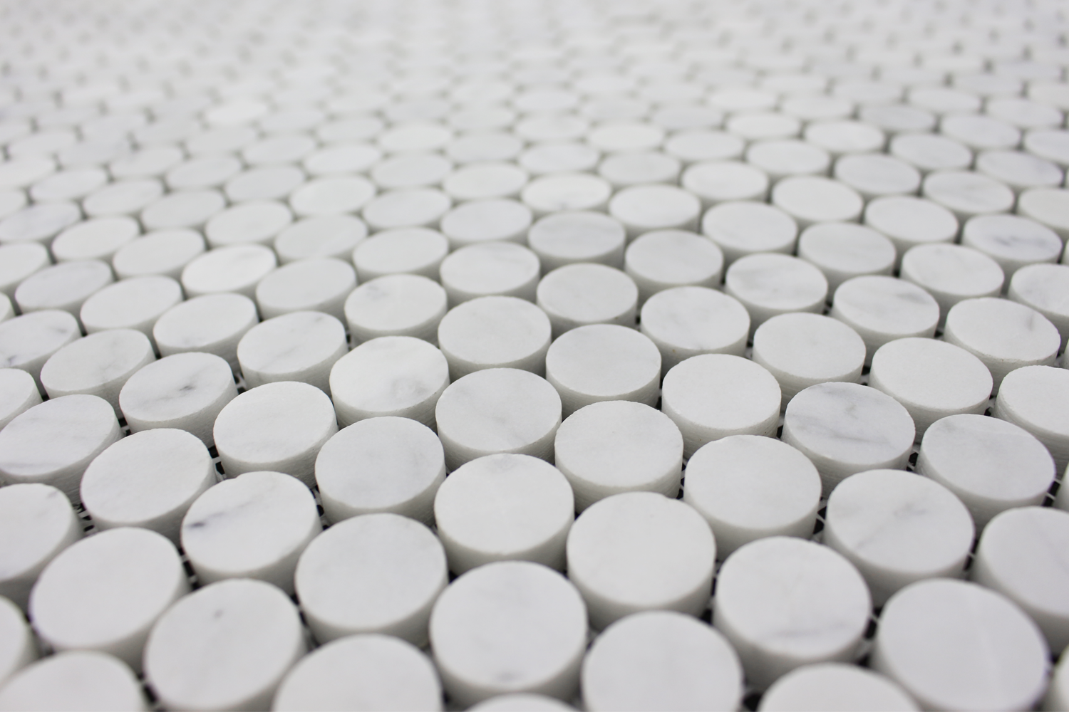 Penny Round Mosaic Carrara Honed