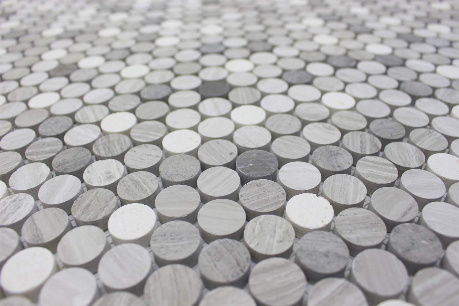 Penny Round Mosaic Wooden, Athens & Botticino