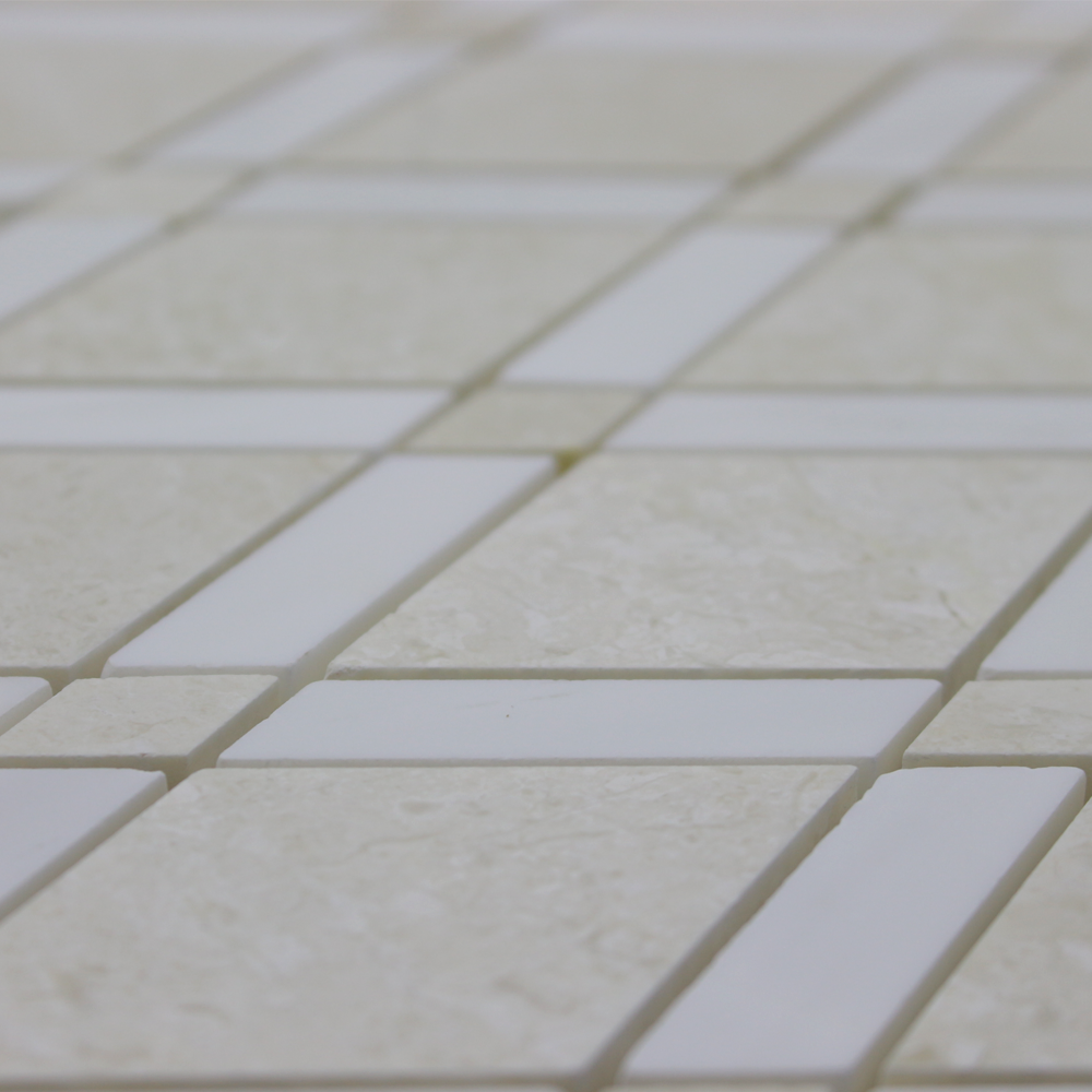 Perla Marble Rhomboid with Bianco Venato Dolomite