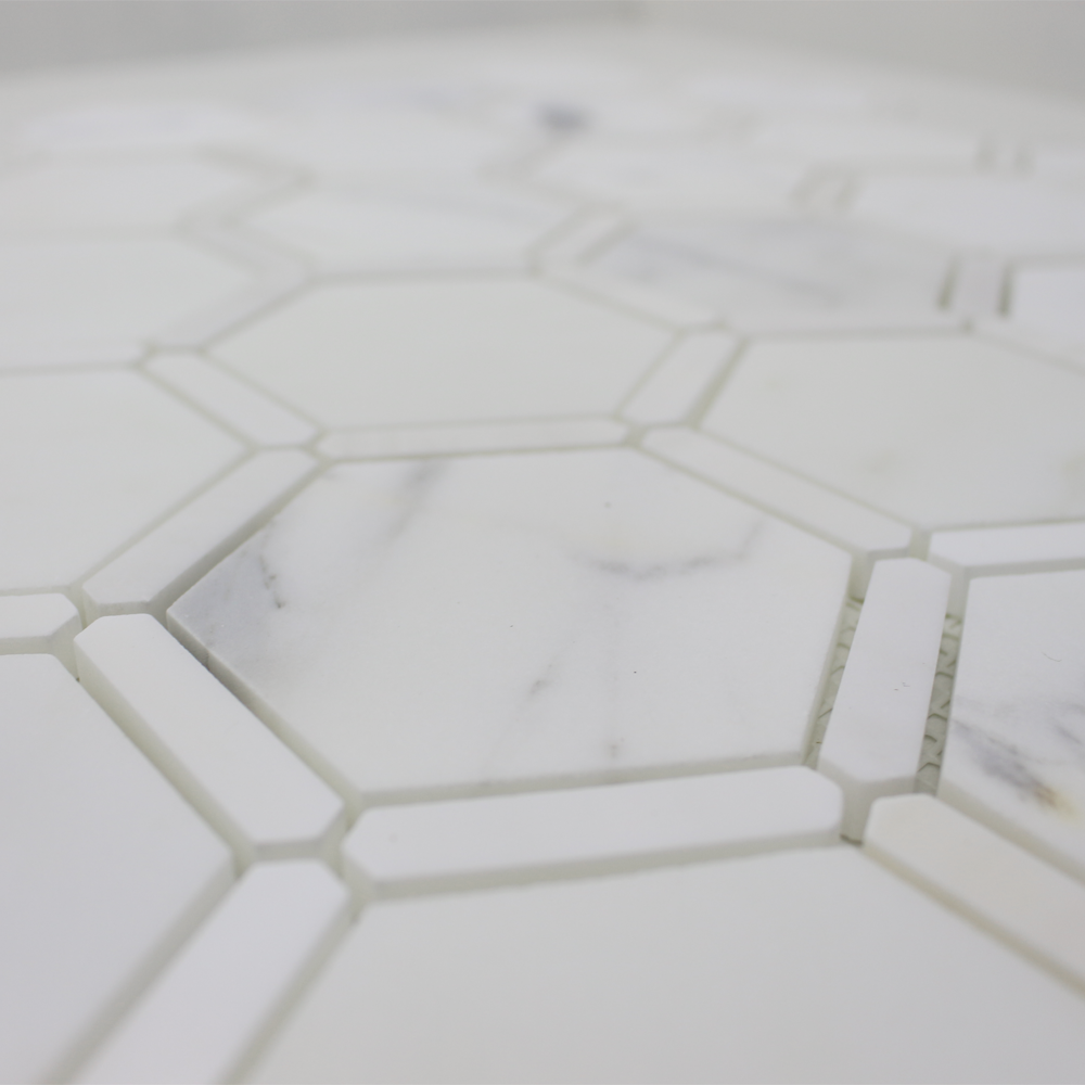 Sanibel Mosaic Calacatta Gold Sanibel 3" Honeycomb Mosaic Tiles