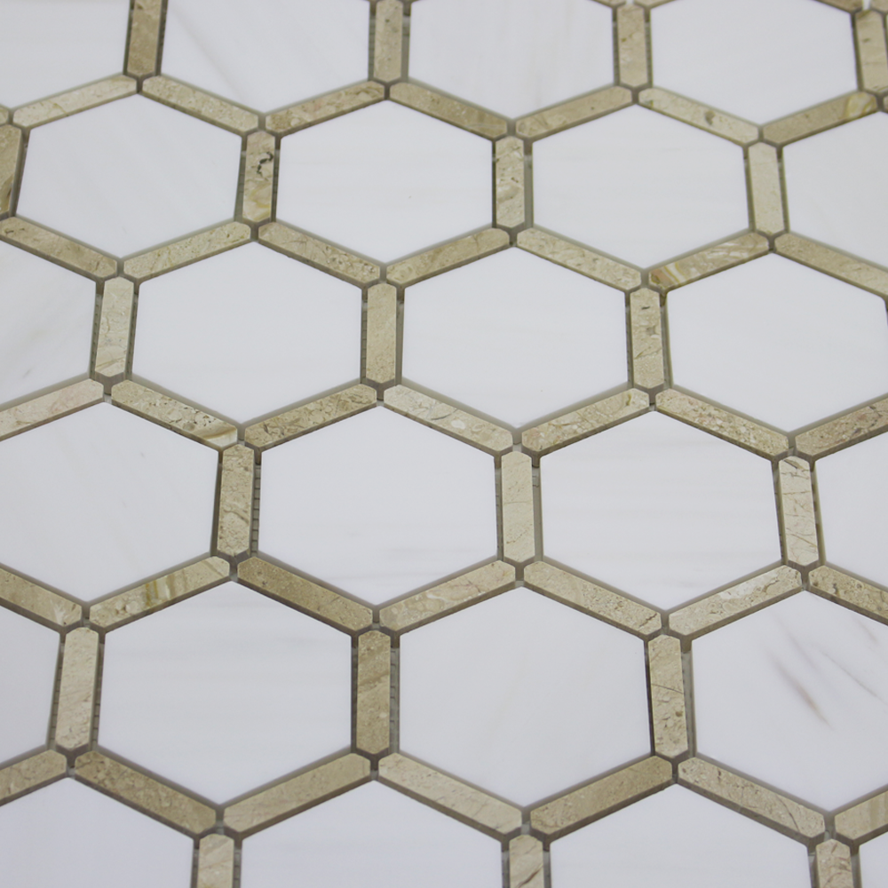 Sanibel 3″ Honeycomb – Bianco Venato Dolomite w/Karya Royal