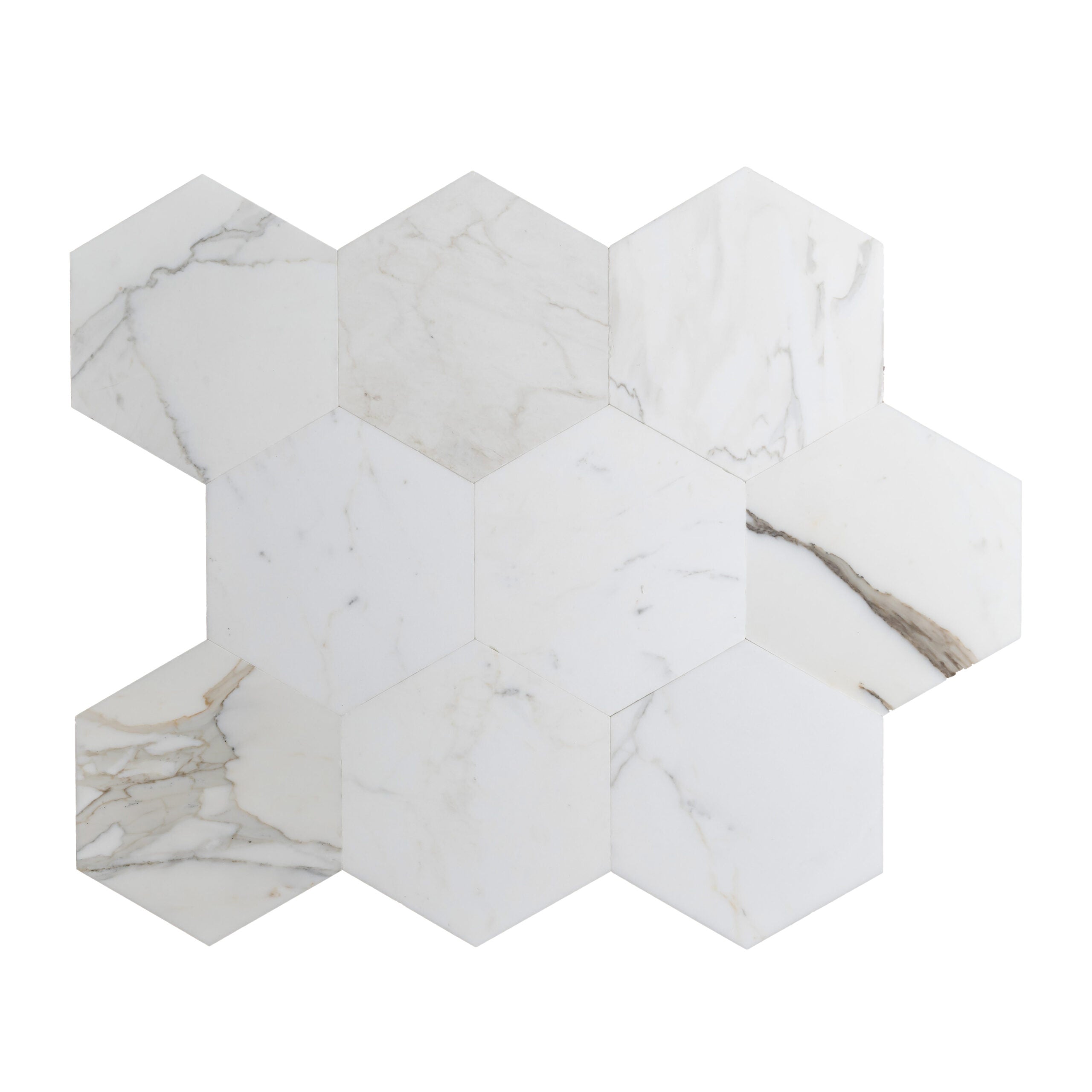 Calacatta Gold 4″ Honeycomb Honed