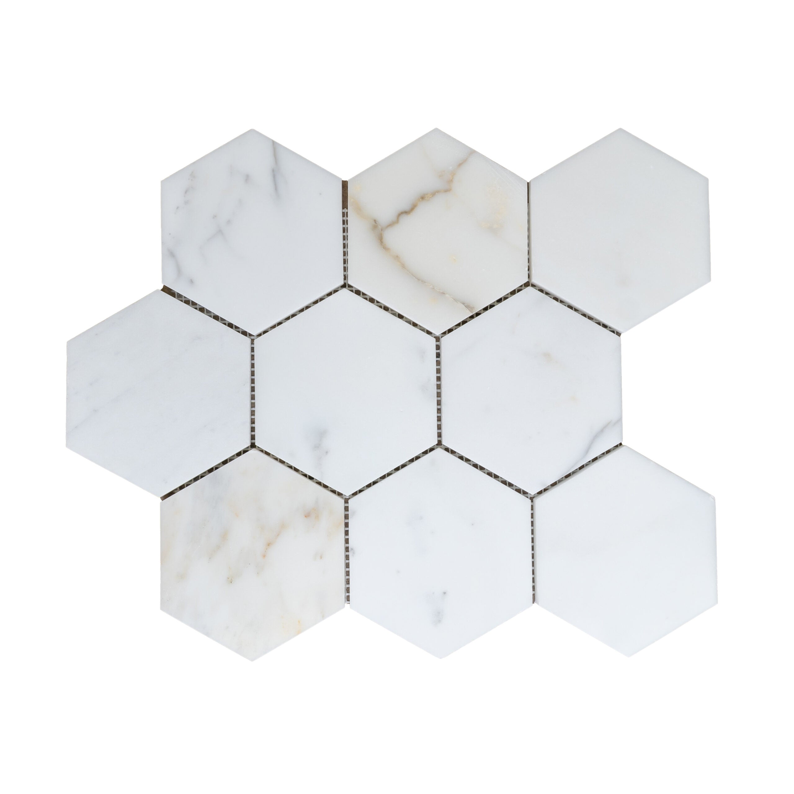Calacatta Gold 4″ Honeycomb Honed