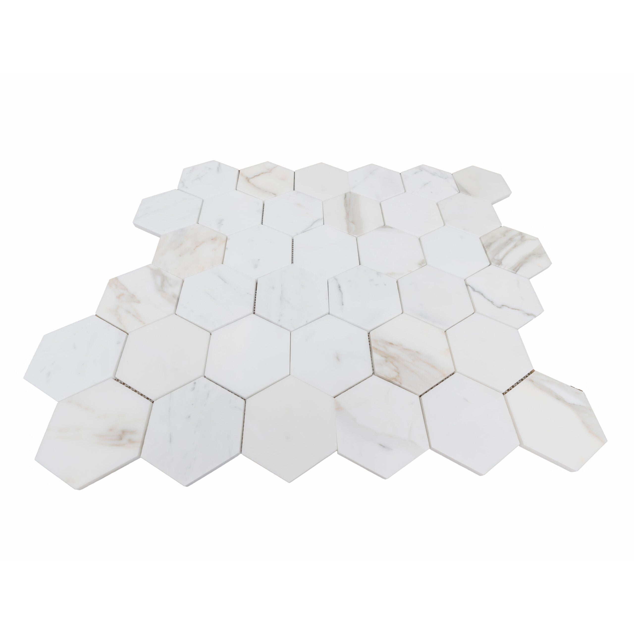 Calacatta Gold 4″ Honeycomb Honed