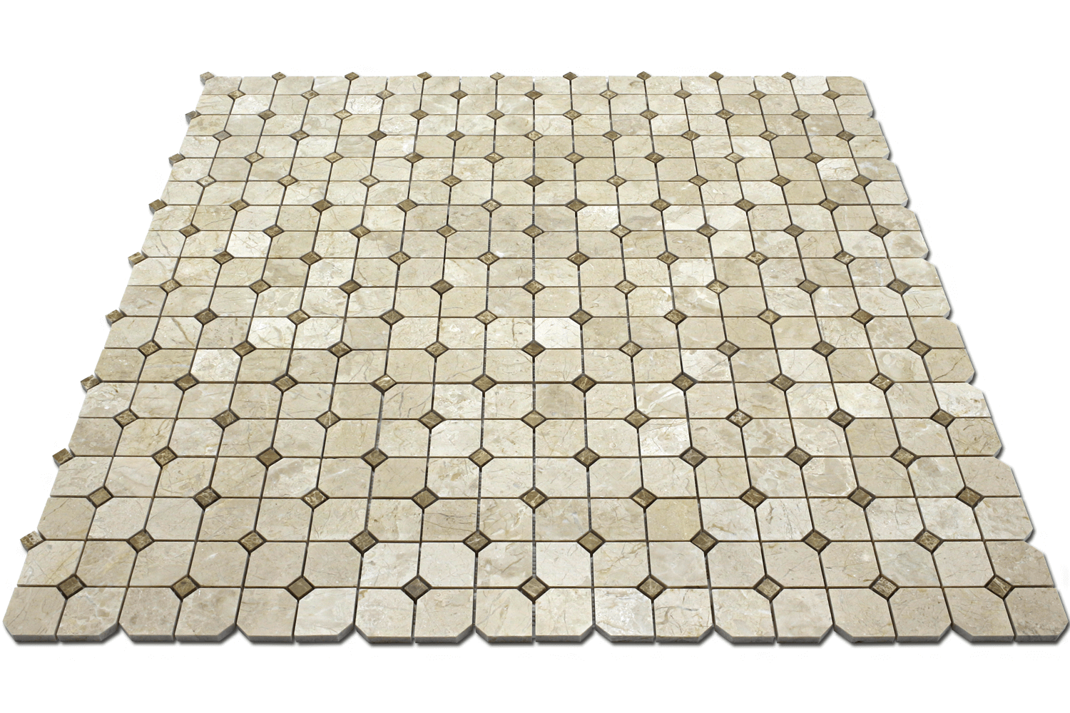 Crema Nouva 2″ Hex with Emperador