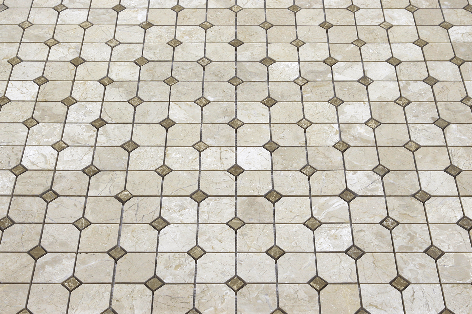 Crema Nouva 2″ Hex with Emperador