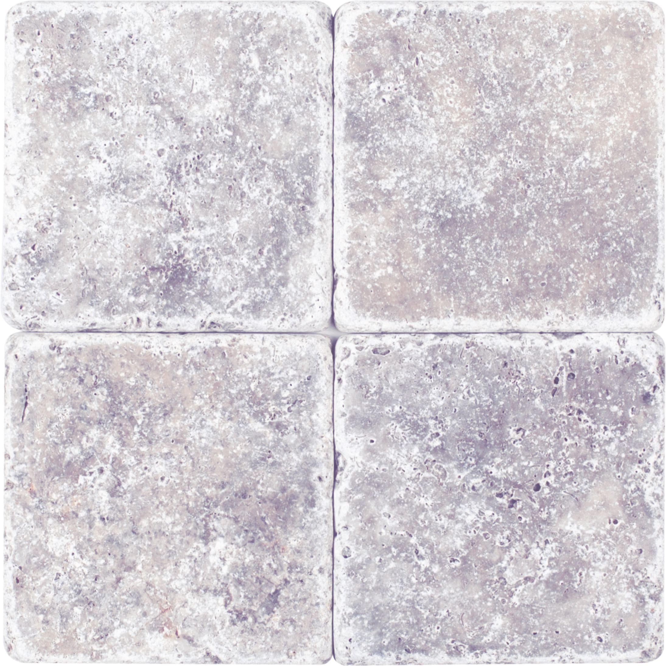 Silver Travertine 4" x 4" Tumbled