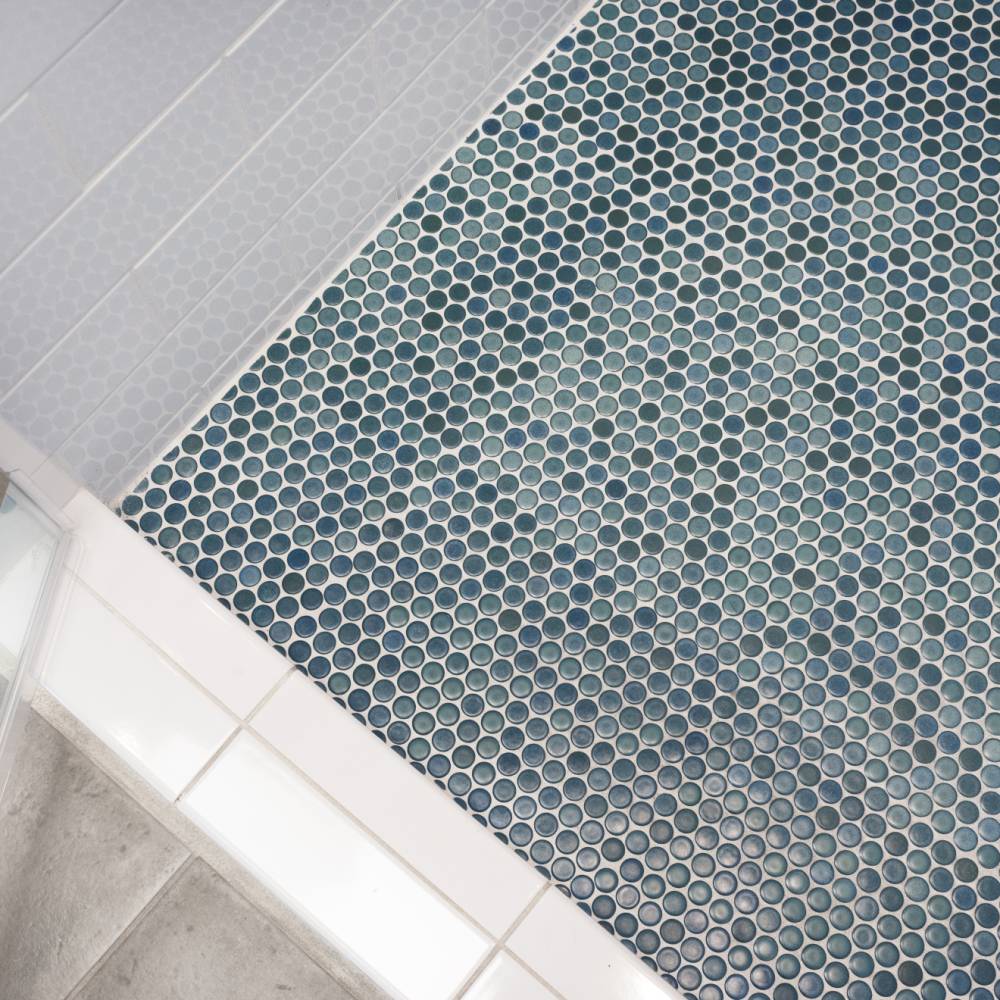 360 3/4&quot; x 3/4&quot; Penny Round Glossy Mosaic Tile in Lagoon