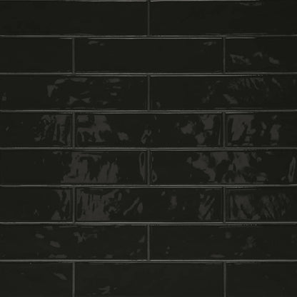 Clara 2.75&quot; x 11&quot; Glossy Porcelain Tile in Black