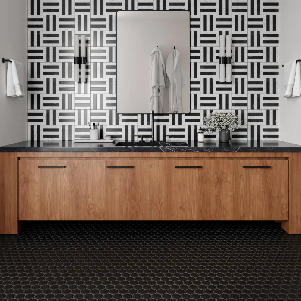 Matisse Mosaic 4 Marble Blend in White Carrara &amp; Thassos