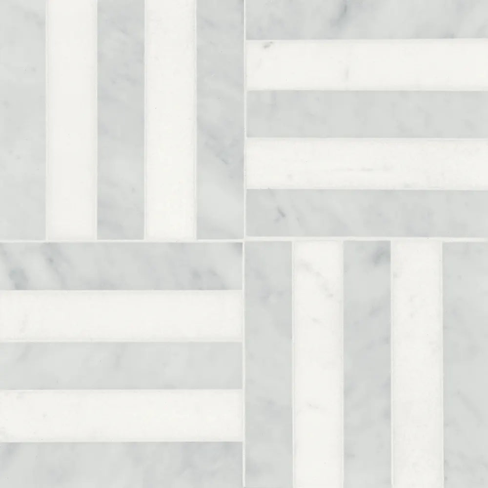 Matisse Mosaic 4 Marble Blend in White Carrara &amp; Thassos