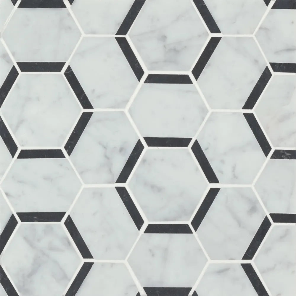 Matisse Mosaic 4 Marble Blend in White Carrara &amp; Thassos