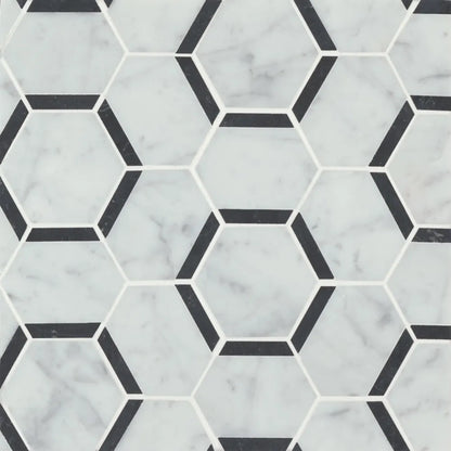 Matisse Mosaic 4 Marble Blend in White Carrara &amp; Thassos