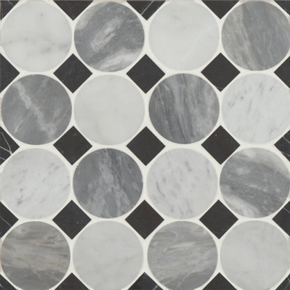 Modni Emery Honed Marble Mosaic Tile in Warm Blend