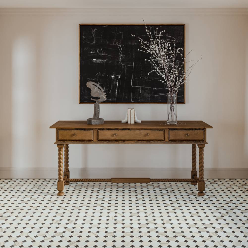 Modni Emery Honed Marble Mosaic Tile in Warm Blend