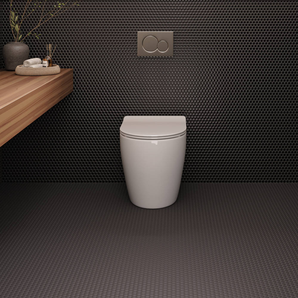 Le Cafe Penny Round Glossy Porcelain Mosaic Tile