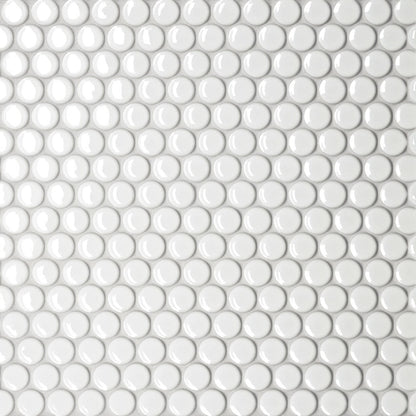 Le Cafe Penny Round Glossy Porcelain Mosaic Tile