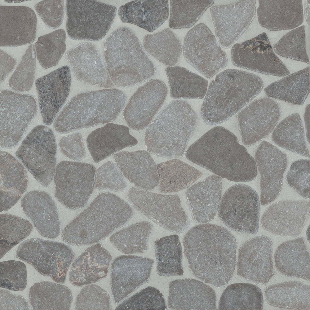 Waterbrook Medium Sliced Pebble Mosaic in Ashen Grey
