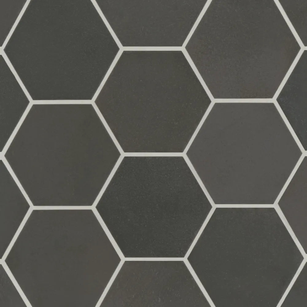 Celine 4" Hexagon Matte Porcelain Floor & Wall Tile in Greige