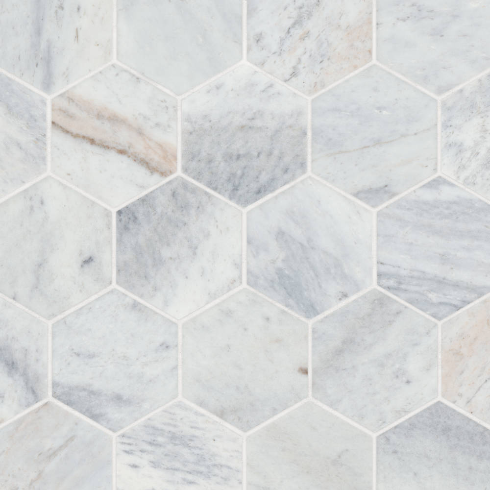 Glorious Blue 3" Honed Hexagon Marble Mosaic