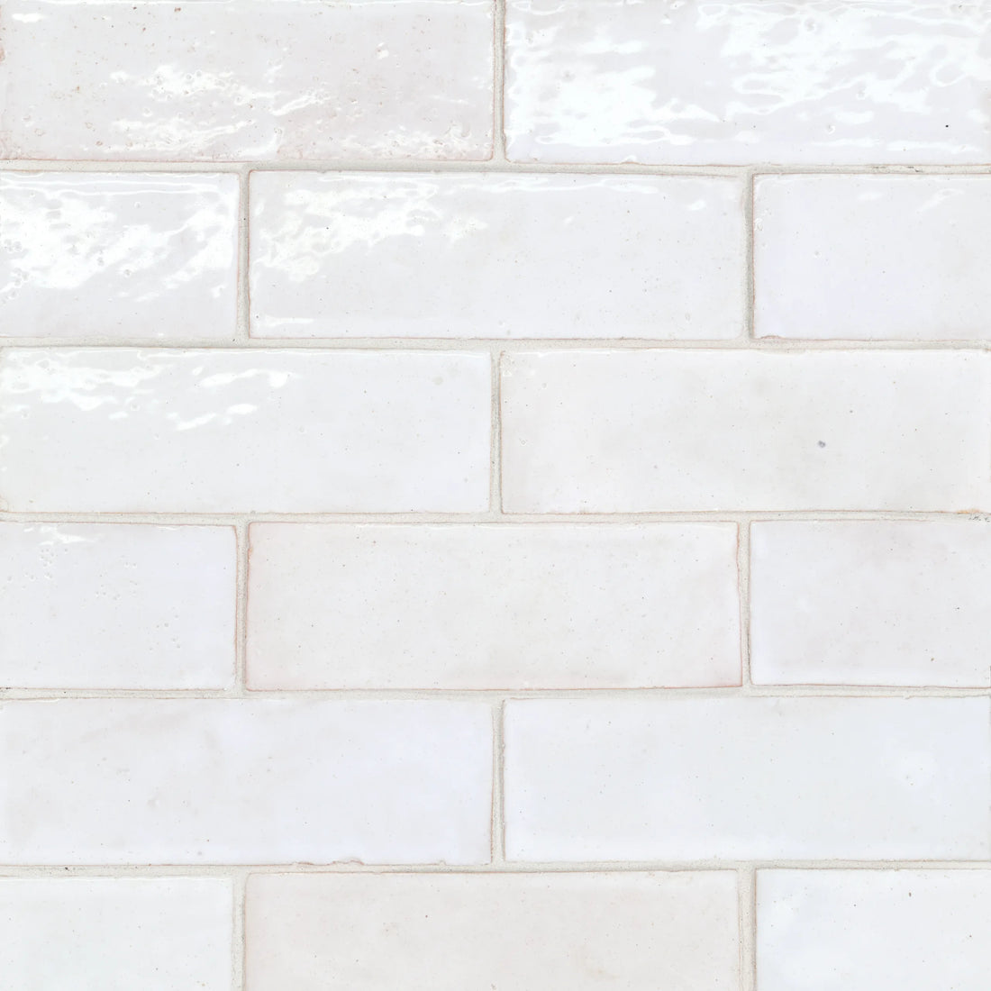 Zagora 2" x 6" Glossy Zellige Field Tile in Neige Blanc
