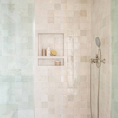 Zagora 4&quot; x 4&quot; Glossy Zellige Field Tile in Green