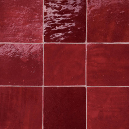 Zagora 4&quot; x 4&quot; Glossy Zellige Field Tile in Green