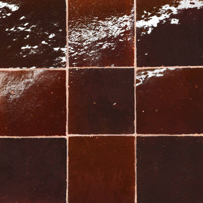 Zagora 4&quot; x 4&quot; Glossy Zellige Field Tile in Green