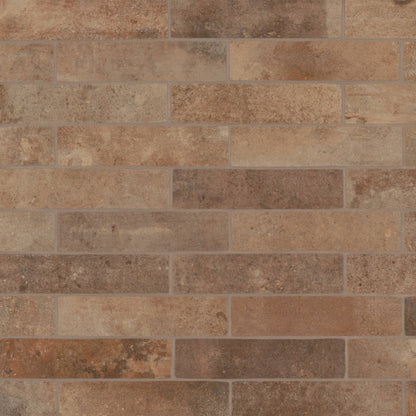 Matte Brick-Look Porcelain Field Tile in Yellowstone