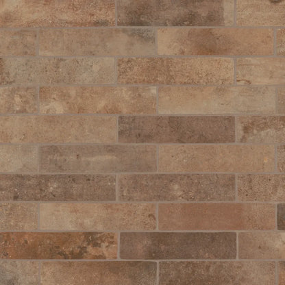 Montana 2.25&quot; x 10&quot; Matte Brick-Look Porcelain Field Tile in Yellowstone