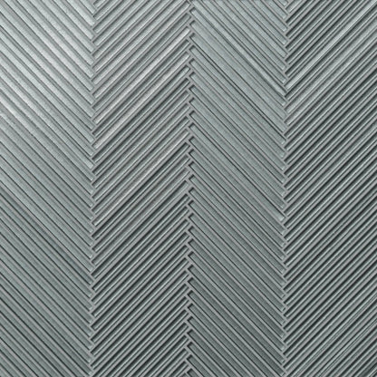 Kaikos Skinny Chevron Glass Mosaic in Blue