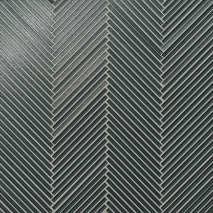 Kaikos Skinny Chevron Glass Mosaic in Blue