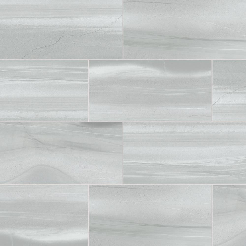 Linear Stone 12" x 24" Honed Porcelain Field Tile in White
