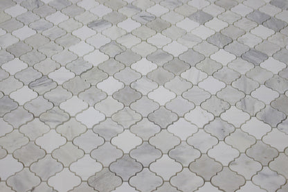 Arabesque Mosaic – Dolomite, Iceberg &amp; Imperial White