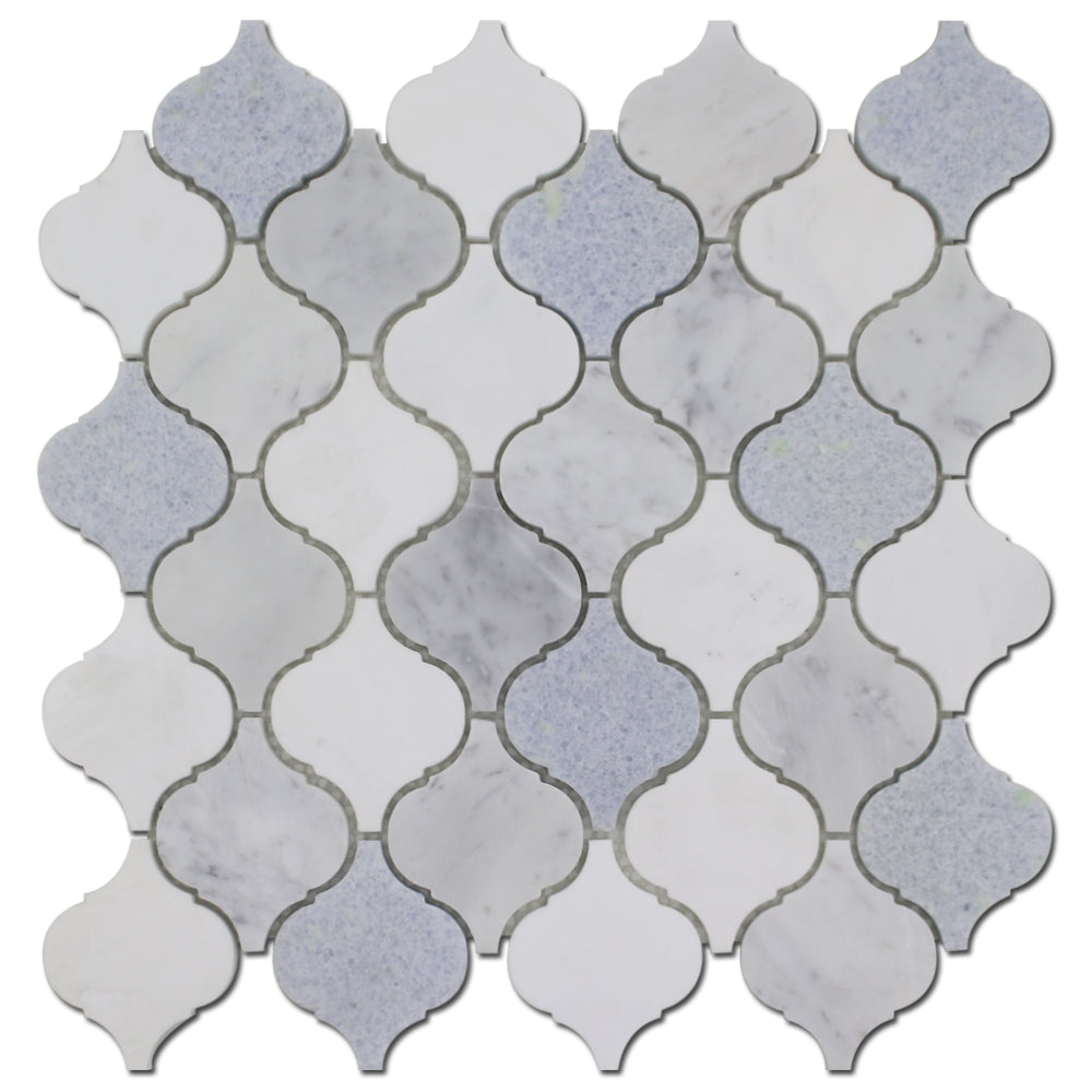 Arabesque – Dolomite, Carrara &amp; Blue Celeste