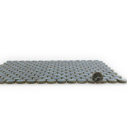 360 3/4&quot; x 3/4&quot; Penny Round Glossy Mosaic Tile in Lagoon