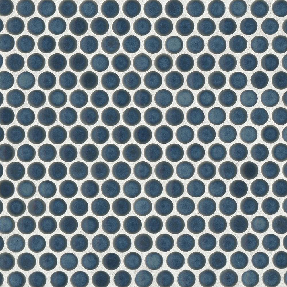 360 3/4&quot; x 3/4&quot; Penny Round Glossy Mosaic Tile in Lagoon