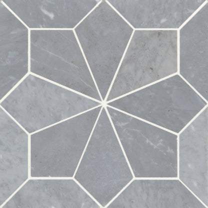 Blomma Honed Marble Mosaic Tile in Nero