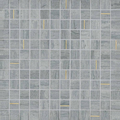 Ferrara 1&quot; x 1&quot; Honed Marble Mosaic Tile with Brass