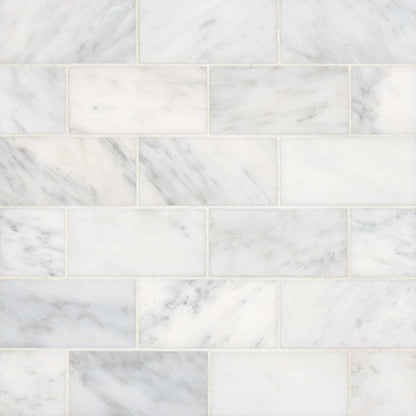 Ferrara 3&quot; x 6&quot; Honed Marble Tile in Argento