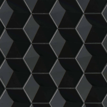Hedron 4&quot; x 5&quot; Glossy Ceramic Flat Wall Tile in Metallic