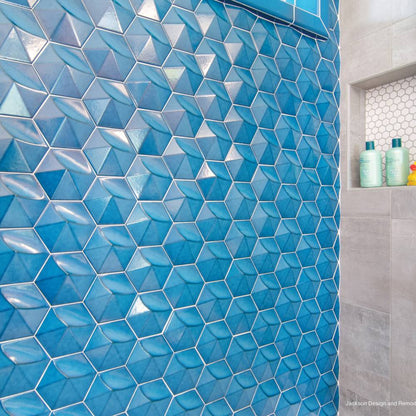 Hedron 4&quot; x 5&quot; Glossy Ceramic Flat Wall Tile in Metallic