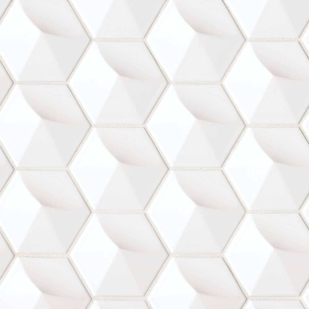 Hedron 4&quot; x 5&quot; Glossy Ceramic Flat Wall Tile in Metallic