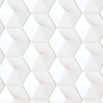 Hedron 4&quot; x 5&quot; Glossy Ceramic Flat Wall Tile in Metallic