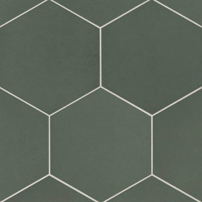 Makoto 10&quot; x 11.5&quot; Hexagon Matte Porcelain Tile in Kuroi Black
